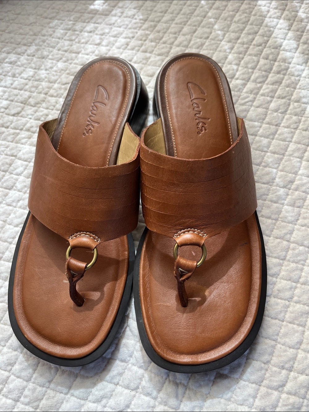 Clark’s leather sandals size 7.5 brown